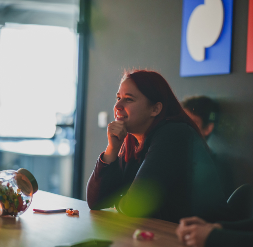 Woman sitting at the desk