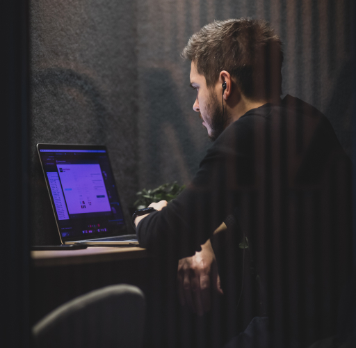 Man working on laptop